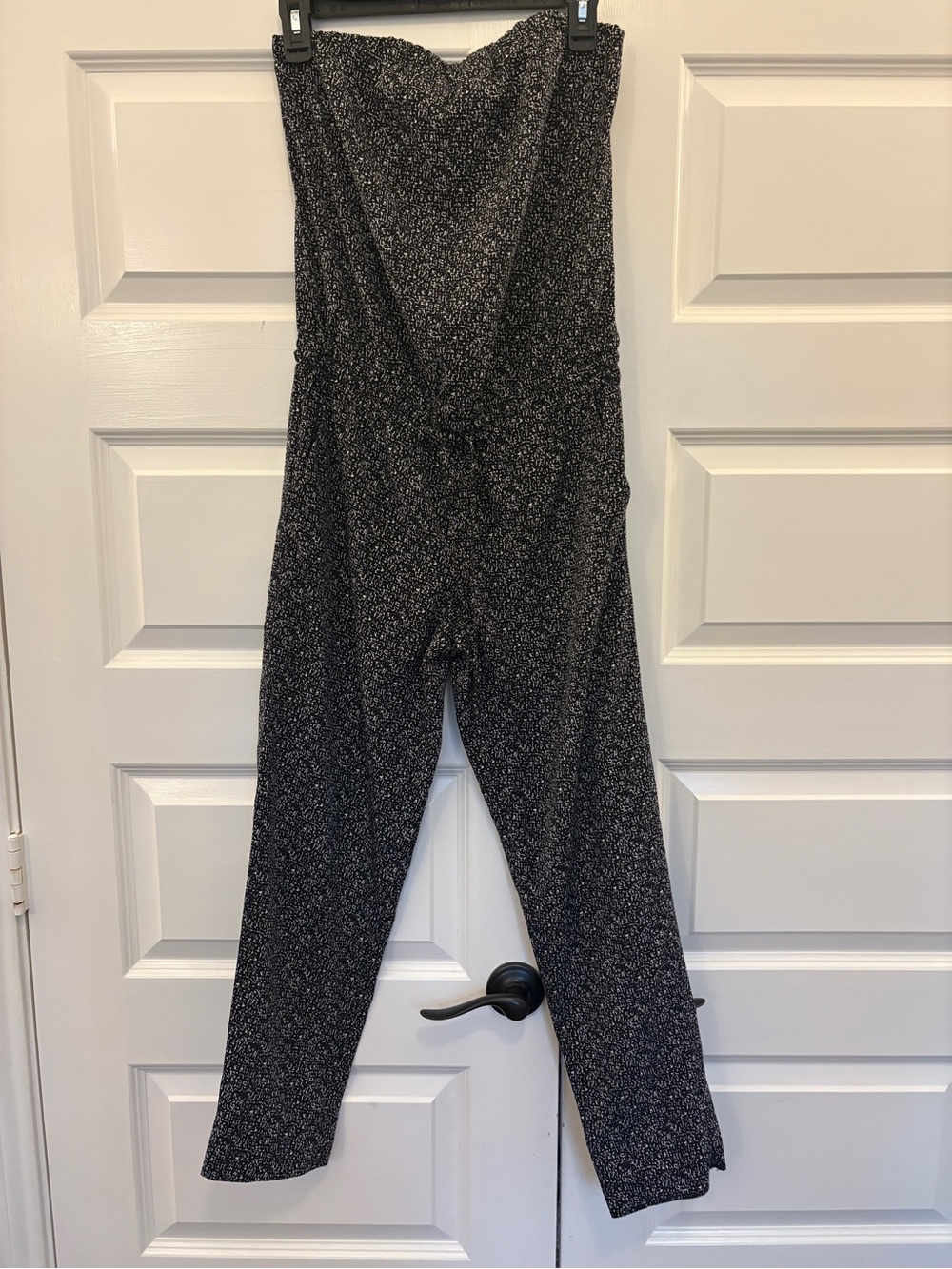 Express Black Speckled Strapless Jumpsuit